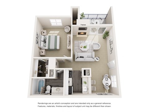 1 bed 1 bath A at Copper Hill Apartments, Bedford